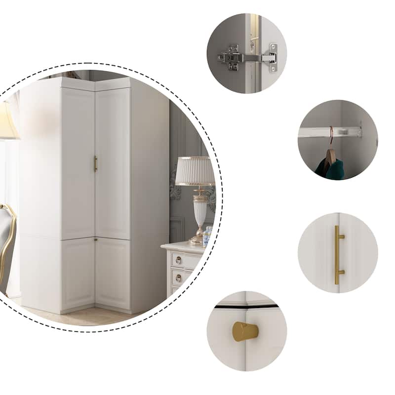 Armoires Wardrobes Shelves Door Bedroom Storage Closet(93.9"/74.2"H)