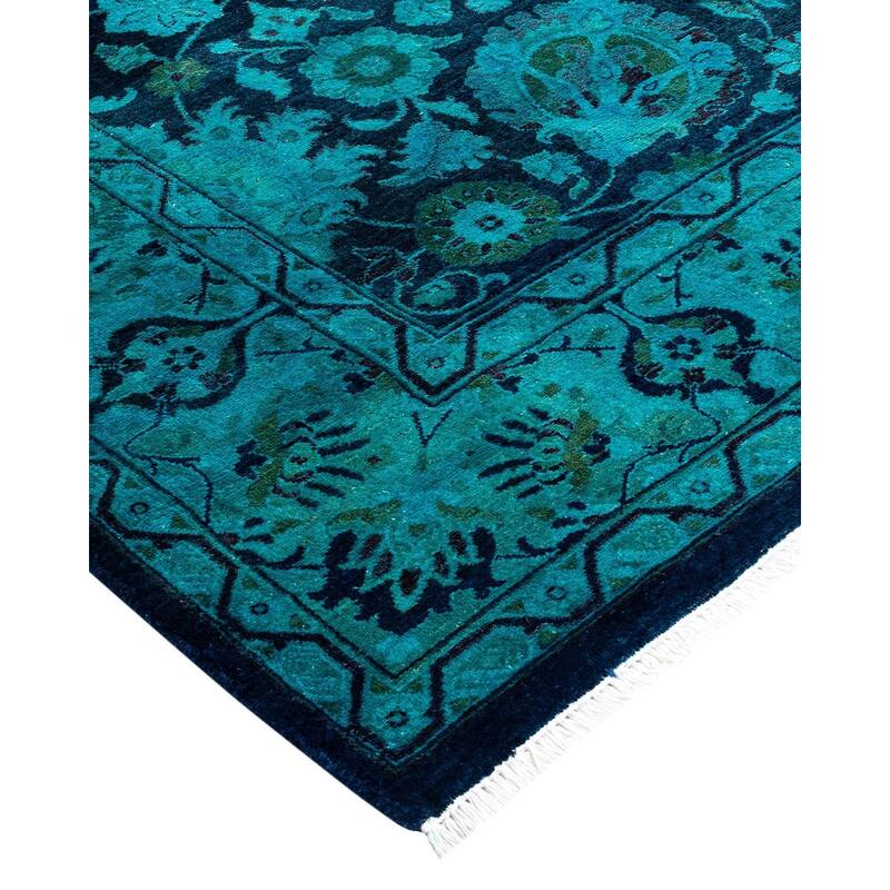 Overdyed, One-of-a-Kind Hand-Knotted Area Rug - Blue - 4' 8" x 7' 2"