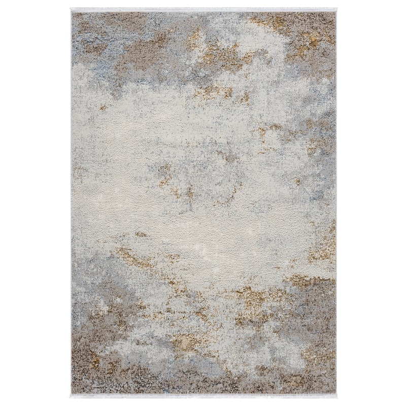 Thea Collection Beige/Gold Abstract Area Rug