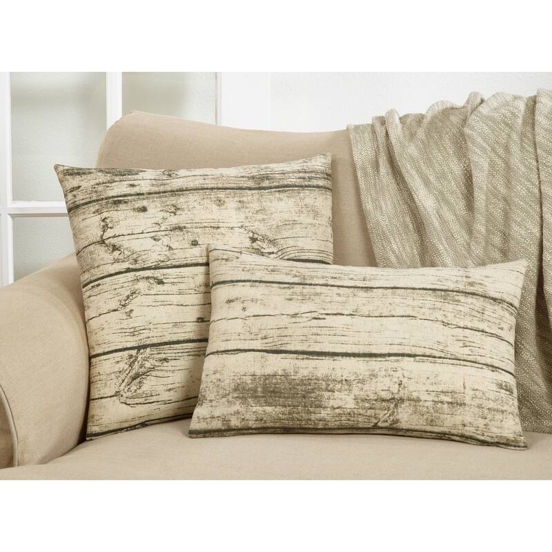 Woodgrain Print Throw Pillow