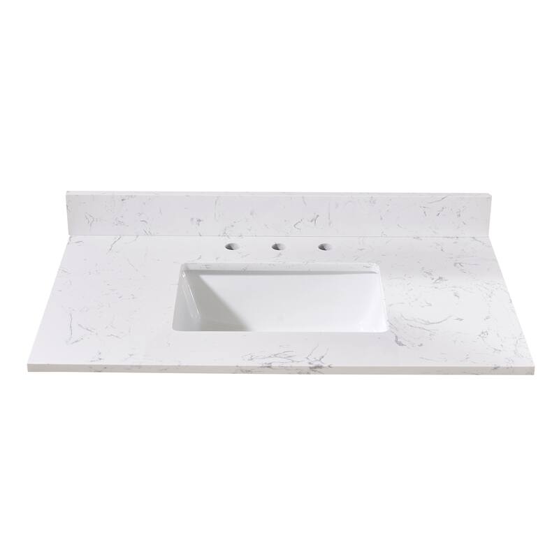 Altair Trento Bathroom Vanity Countertop in Aosta White Finish Without Vanity