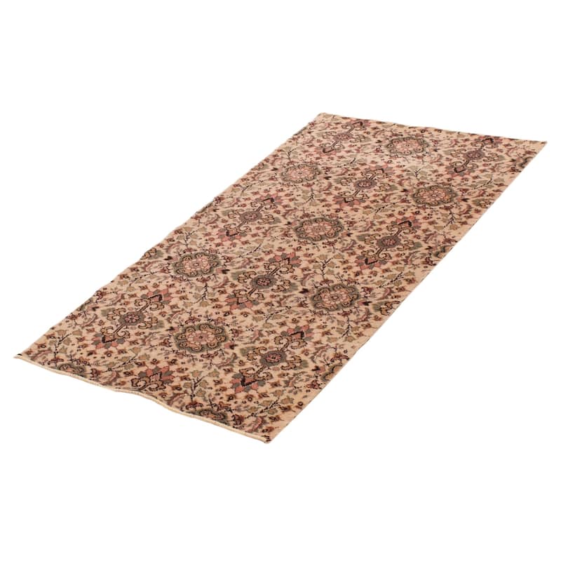 ECARPETGALLERY Hand-knotted Melis Vintage Cream Wool Rug - 3'5 x 6'4