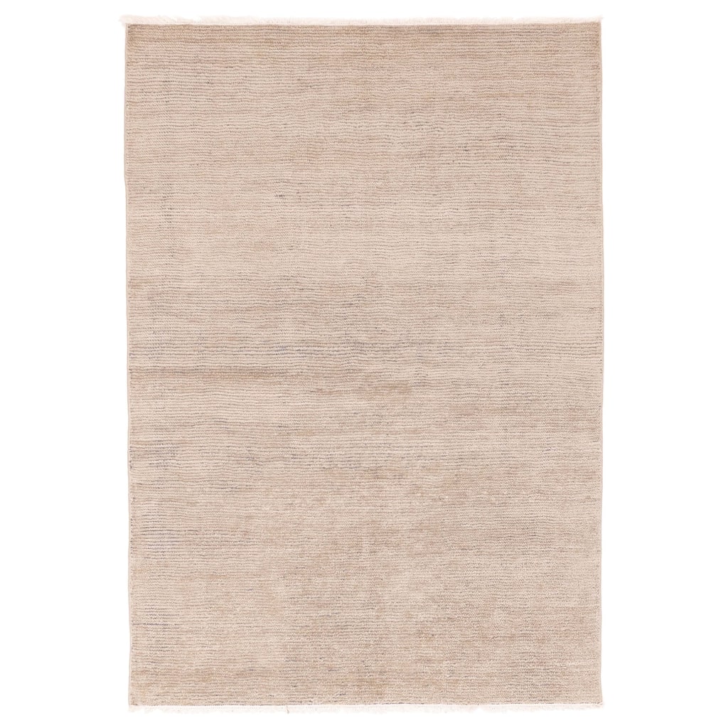 ECARPETGALLERY Hand-knotted Mystique Light Khaki Wool Rug - 5'4 x 7'10