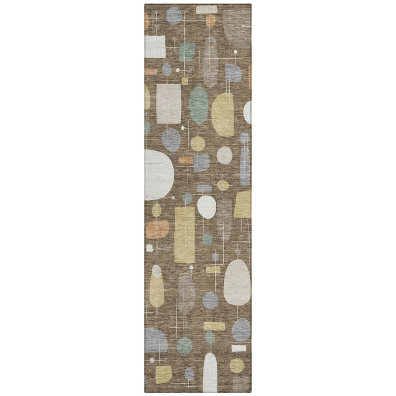 Machine Washable Indoor/ Outdoor Contemporary Fun Chantille Rug