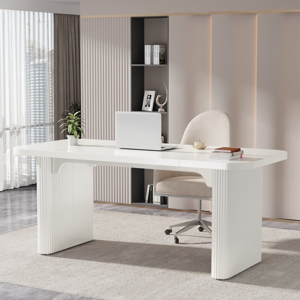 63'' Executive Computer Desk for Home Office, Japanese Writing Table for Study Room Bedroom