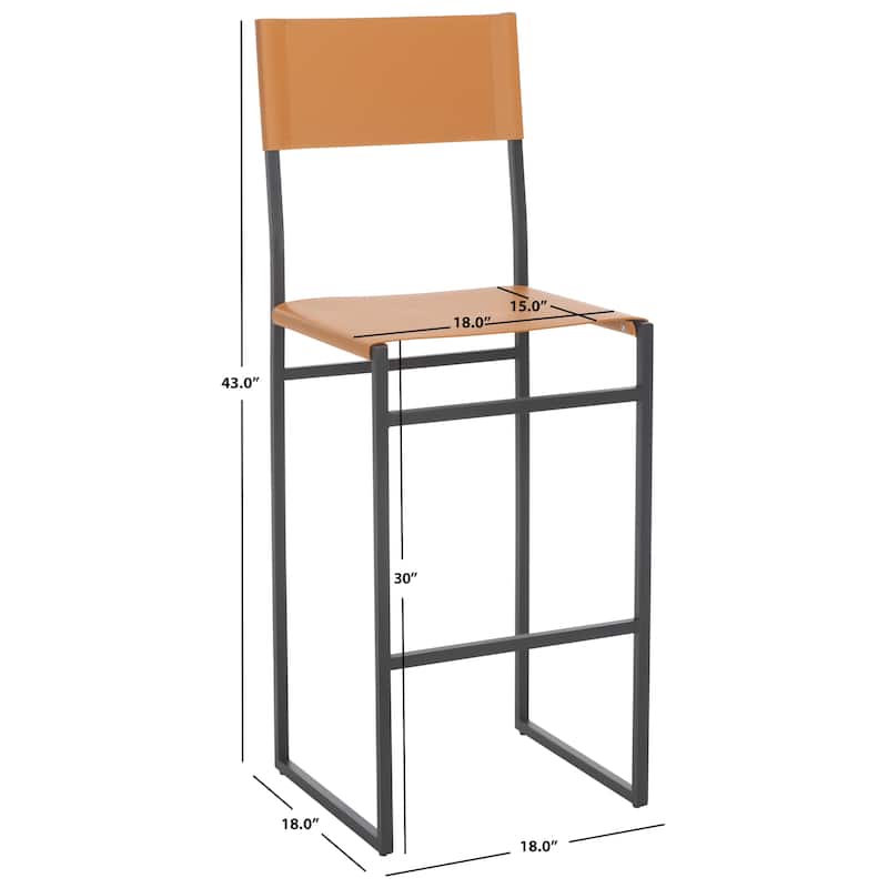 SAFAVIEH Vessie 30-inch Bar Stool (Fully Assembled) - 18 In. W x 18 In. D x 47 In. H - 18Wx18Dx47H