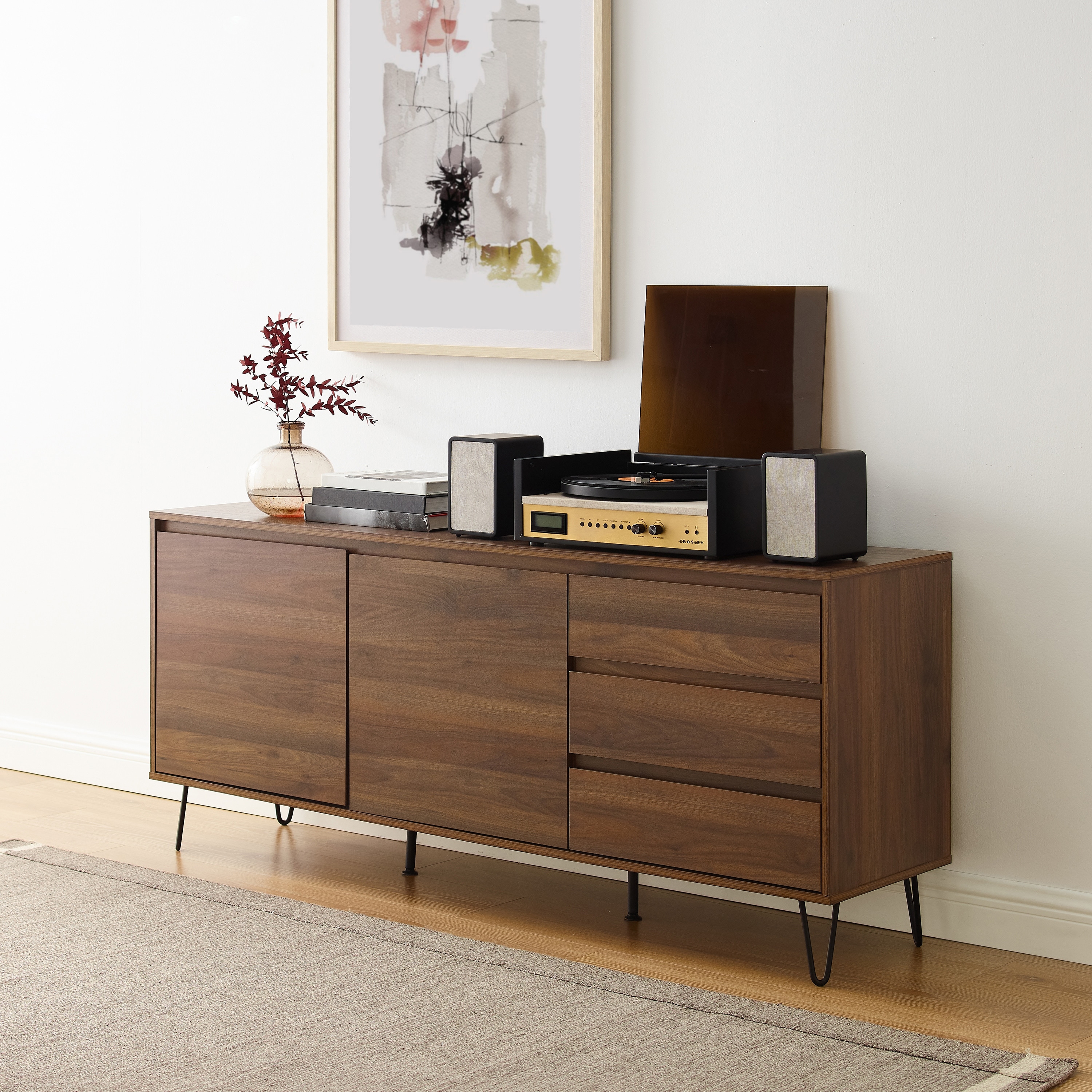 Crosley Teagan Record Storage Sideboard