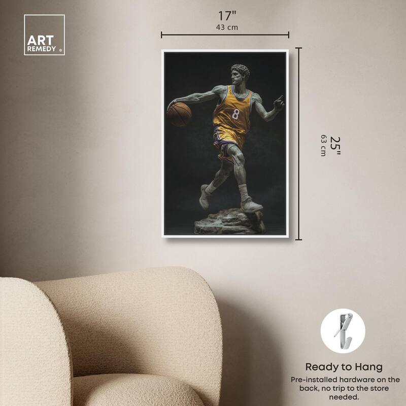 Basketball Yellow Uniform Canvas by Art Remedy