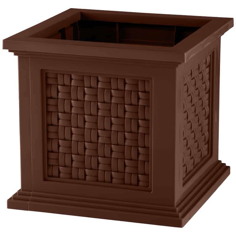 Pure Garden 14.65-in Faux Rattan Style Outdoor Planter Box