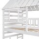 preview thumbnail 22 of 22, Twin Over Twin House Bunk Bed with Slide & Trundle, Solid Wood Bunk Bed Frame w/Storage Staircase, Roof & Window for Kids, Teens