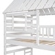 preview thumbnail 8 of 16, Twin over Twin House Bunk Bed with Trundle and Slide, Storage Staircase, Roof and Window Design, White