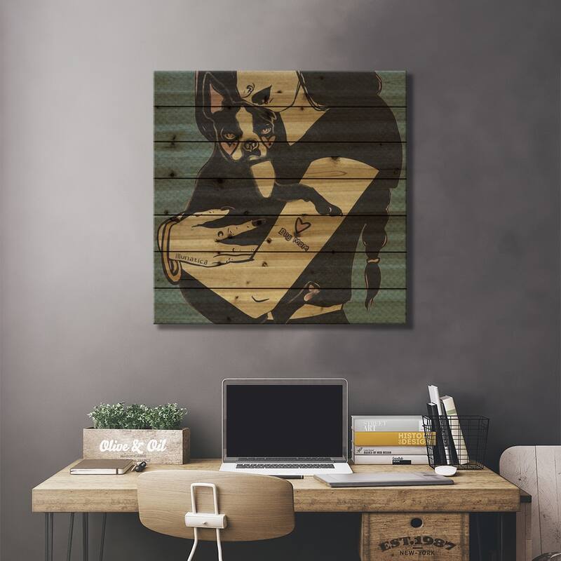 Dog Mum Print On Wood by Illunatica - Multi-Color