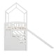 preview thumbnail 12 of 14, Twin Loft Bed with Two Drawers and Slide - White House Bed with Storage Steps and Playhouse Design