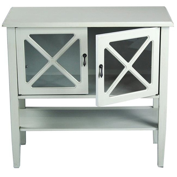 Cottage 2 Door Console Cabinet With Lattice Gl Inserts Cottage 2 Door Console Cabinet With Lattice Gl Inserts