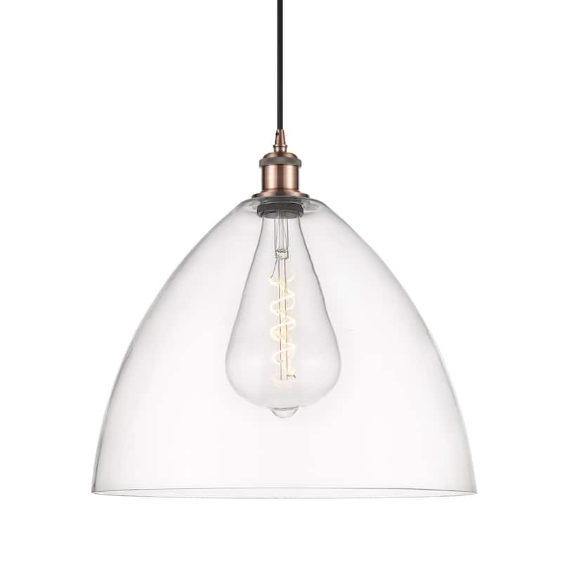 Innovations Lighting 516-1P-19-16 Bristol Pendant Bristol Glass 16" - Antique Copper / Clear