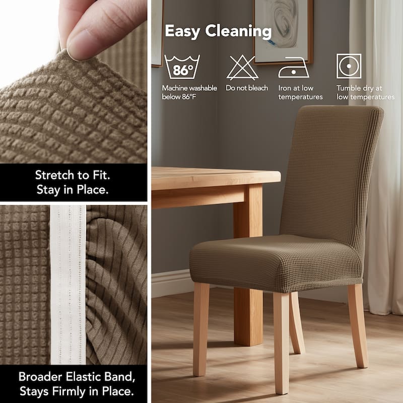 Deconovo Spill Proof Stretch Dining Chair Slipcovers Set of 4