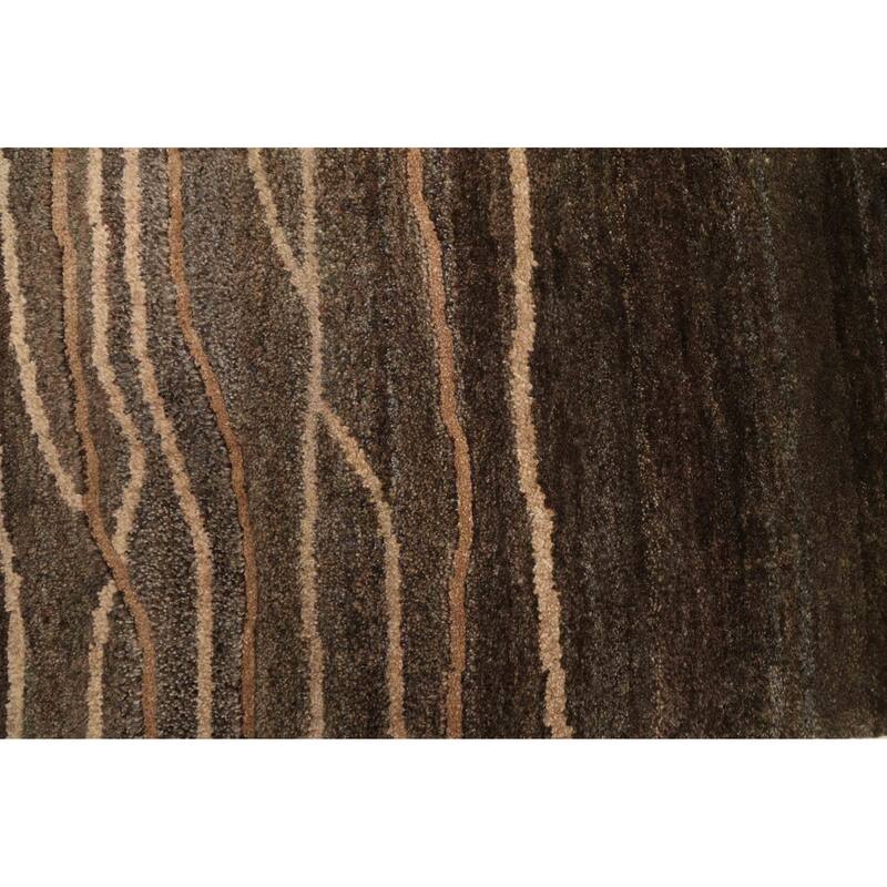 ECARPETGALLERY Hand-knotted Peshawar Ziegler Dark Brown, Taupe Wool Rug - 5'1 x 7'0