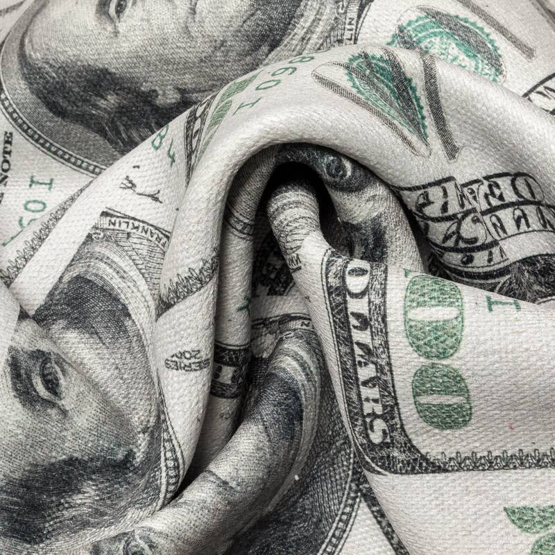 Well Woven Money Dollar Front 2006A Modern Machine Washable Area Rug