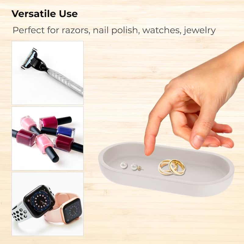 Oval Bathroom Tray - 7.75"L x 3.75"W x 1"H