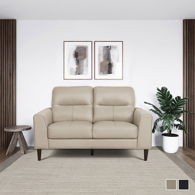 Dakota Leather Match Living Room Loveseat