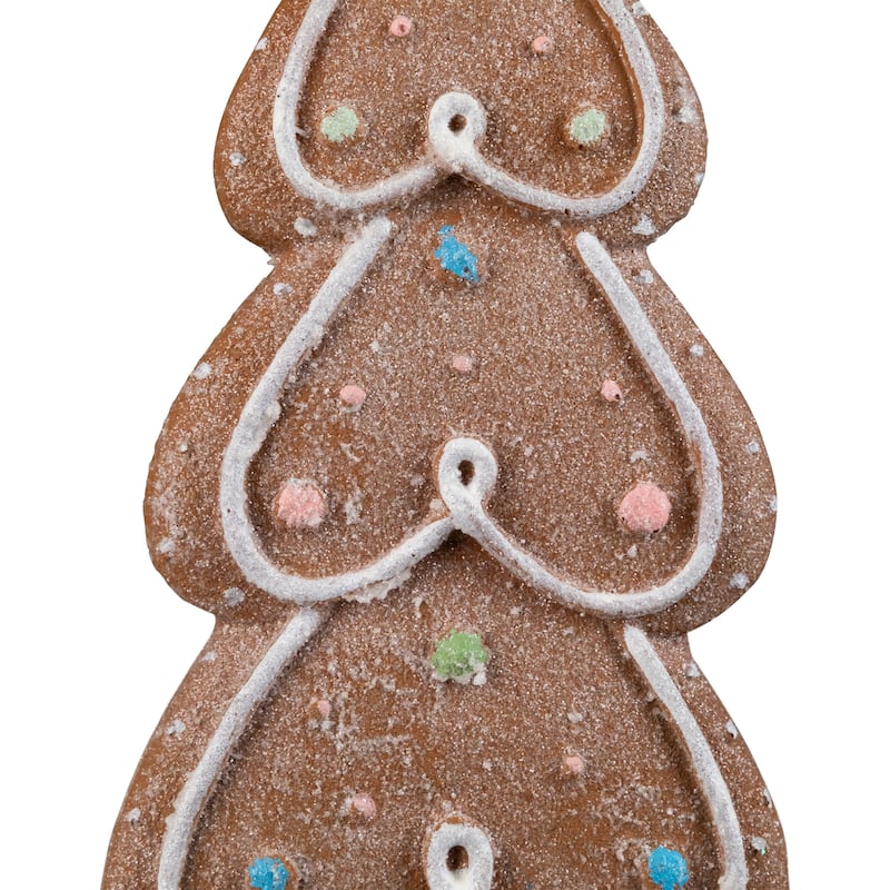 Gingerbread Cookie Christmas Tree with Icing and Star Decoration - 11.5"