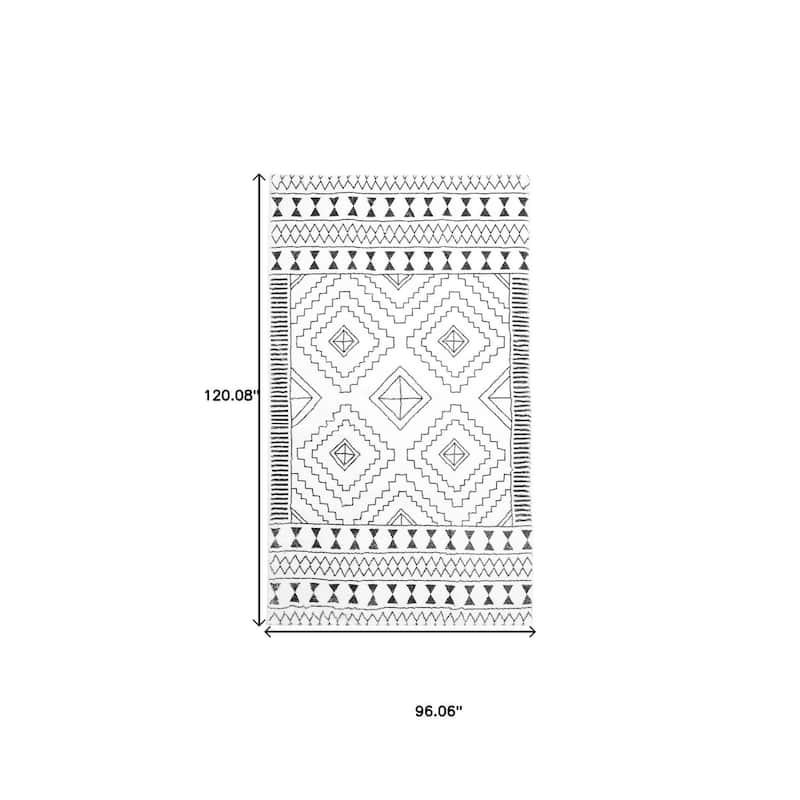 HomeRoots Tribal Modern, Contemporary Rectangle Area Rug - 8' X 10'