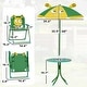 preview thumbnail 3 of 7, Qaba Kids Picnic Table and Chair Set, Outdoor Activity Table with Foldable Chairs, Removable Umbrella, Green