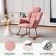 preview thumbnail 3 of 7, Modern Pink Teddy Upholstered Rocking Glider Chair with Pillow – Cozy Accent for Nursery or Bedroom