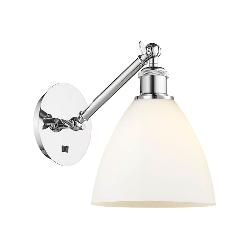 Innovations Lighting 317-1W-13-8 Bristol Sconce Bristol 13" Tall Wall - Polished Chrome / Matte White