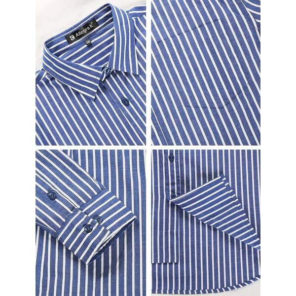 Shop Men Casual Cotton Long Sleeve Button Down Dress Vertical