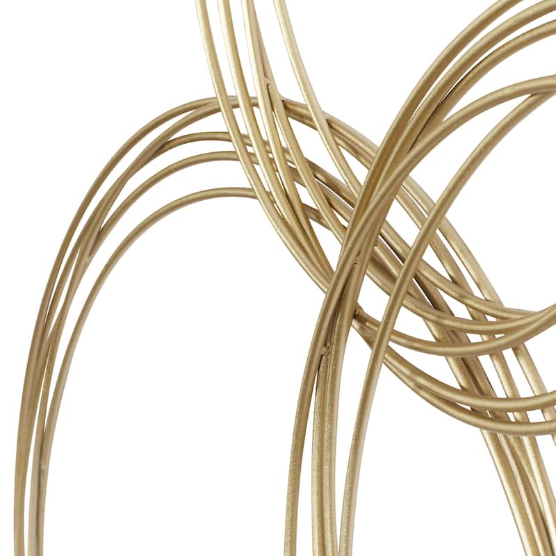 Metal Plate Overlapping Ring Home Wall Decor - Black or Gold - CosmoLiving by Cosmopolitan