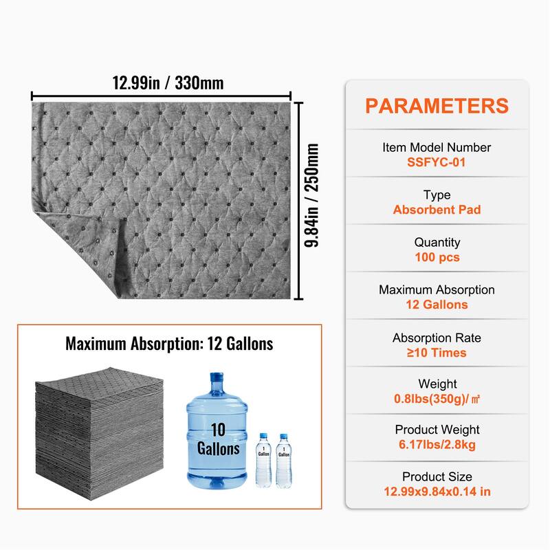 Spill Absorbent Pads Polypropylene Absorbent Pad for Water