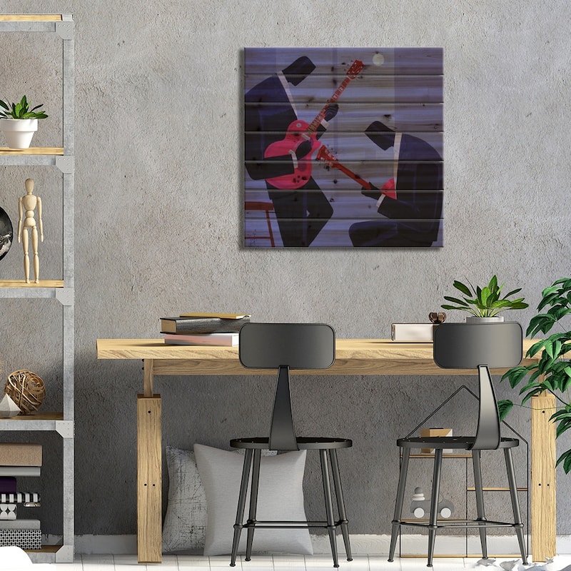 Night Rhythms Print On Wood by Darryl Daniels - Multi-Color