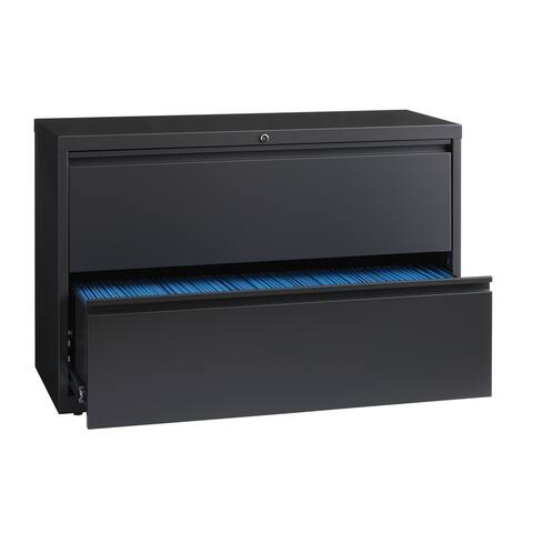 8000 Series 42" Wide 2-Drawer Lateral File Cabinet, Charcoal