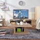 preview thumbnail 7 of 41, Ross Modern Square Coffee Table with Wrap Around Base Shelf and Hidden Storage by Strick & Bolton