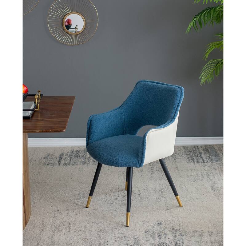 Blue 23.2" Accent Chair with Iron Legs (Set of 2)