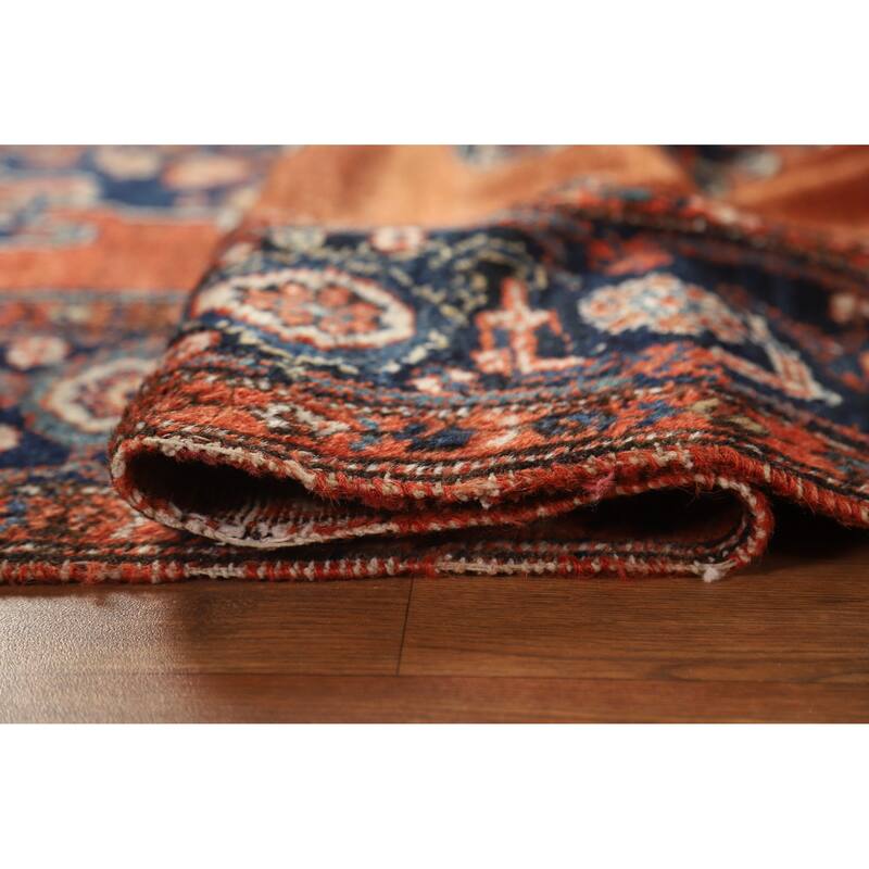 Hand Knotted Oriental 100% Wool Carpet Traditional Medallion Oranges & Rust Malayer Area Rug - 8' 0'' X 4' 6''
