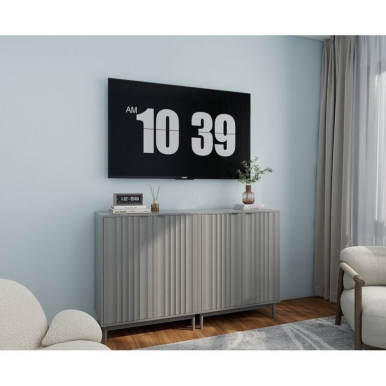 Minimalist Pantry Cabinet Buffet Cabinet Dining Cabinet with Shelves, Simple Sideboard Accent Cabinet