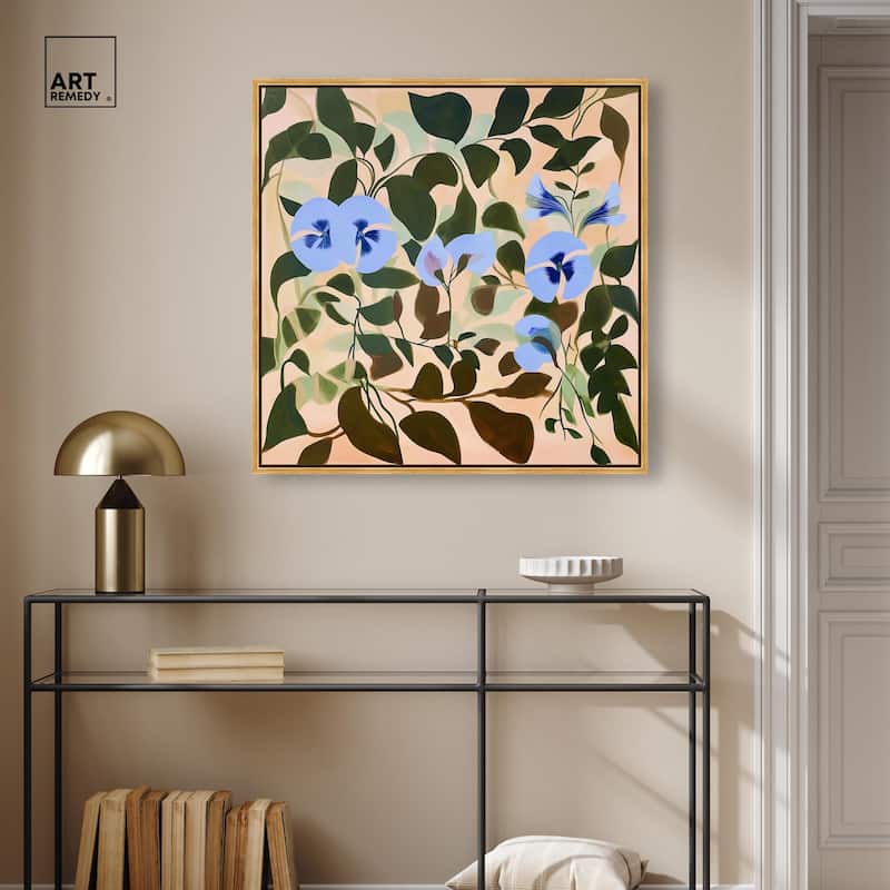Naive Blue Flowers Canvas by Art Remedy