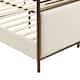 Christopher Knight Home - Alice Modern PU Upholstered King Canopy Bed Frame with Iron Legs