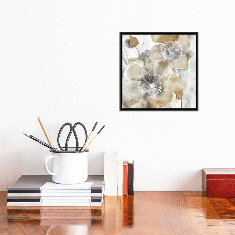 iCanvas "Taupe Spring Poppy II" by Maria Donovan Framed Canvas Print