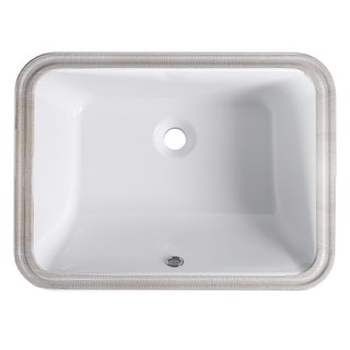 Rectangular Undermount Bathroom Sink,22'' x 16''Vessel Sink White Undermount Bathroom Sink - 21.7x15.7x7.9in