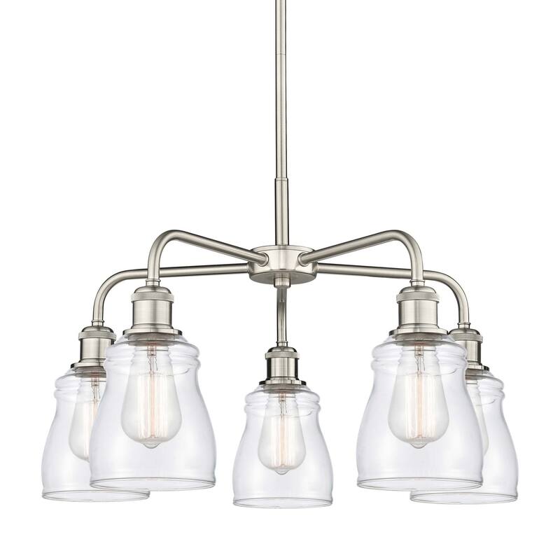 Innovations Lighting 516-5CR-15-23 Ellery Chandelier Ellery 5 Light - Satin Nickel / Clear