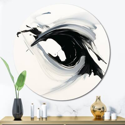 Designart "Abstract Neutral X" Abstract Shapes Metal Circle Art Print