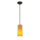 preview thumbnail 1 of 0, Access Lighting Glass`n Glass Cylinder - E26 LED Cord Pendant - Oil Rubbed Bronze Finish - Clear and Amber Glass Shade Amber