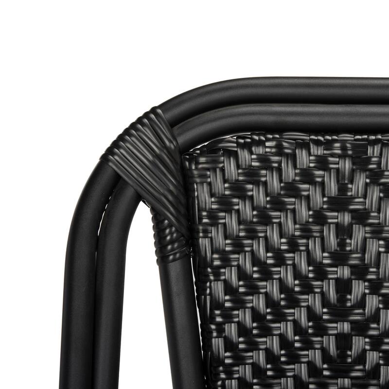 SAFAVIEH Madilyn Stacking Black Side Chair (Set of 2) - 18" W x 21.5" D x 35" H - 18W x 35D x 22H
