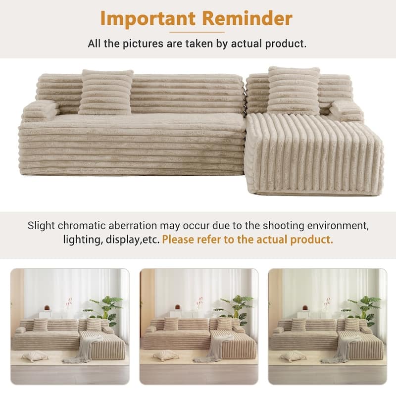 110" Cloud Sectional Sofa Upholstered Couch Free-combined Sofa