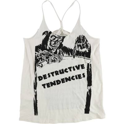 Nothing Sacred Womens Destructive Tendencies Racerback Tank Top,, White, Large