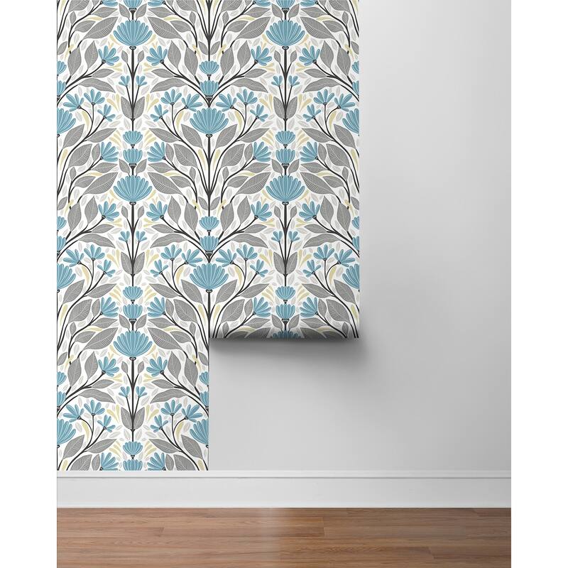 NextWall Folk Floral Peel and Stick Wallpaper