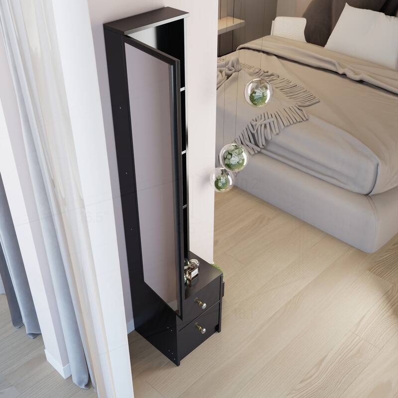 Stylish and Practical Multi-Layered Full Body Mirror Cabinet for Storage